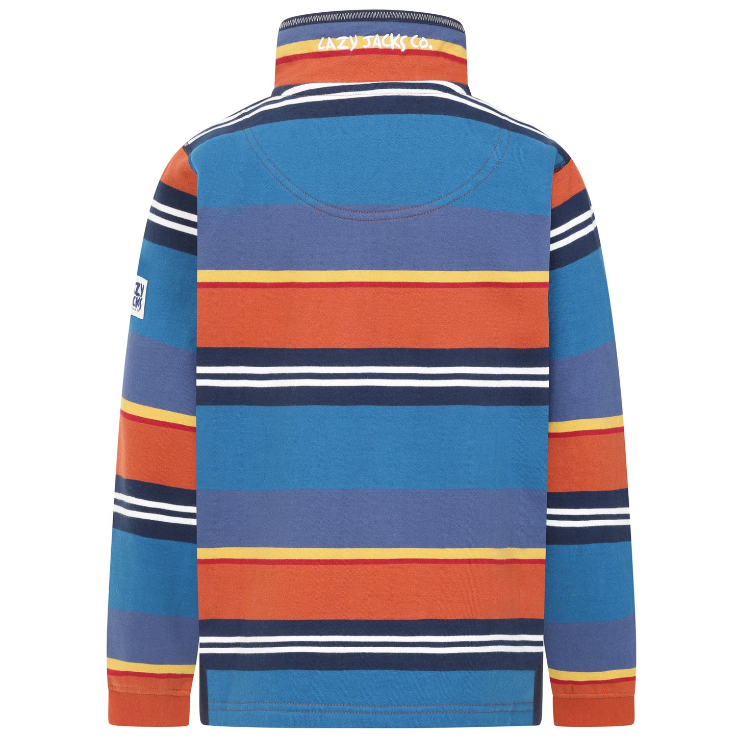 LJ40SC - Boy's Striped Quarter Zip - Grey