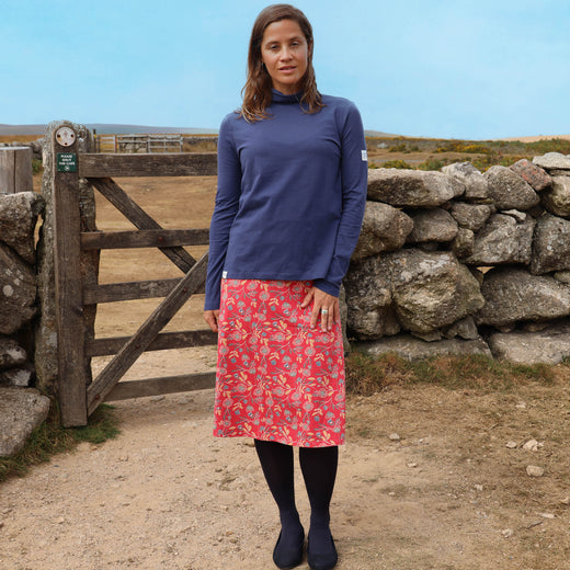 LJ41 - Printed Jersey Skirt - Garland Flowers