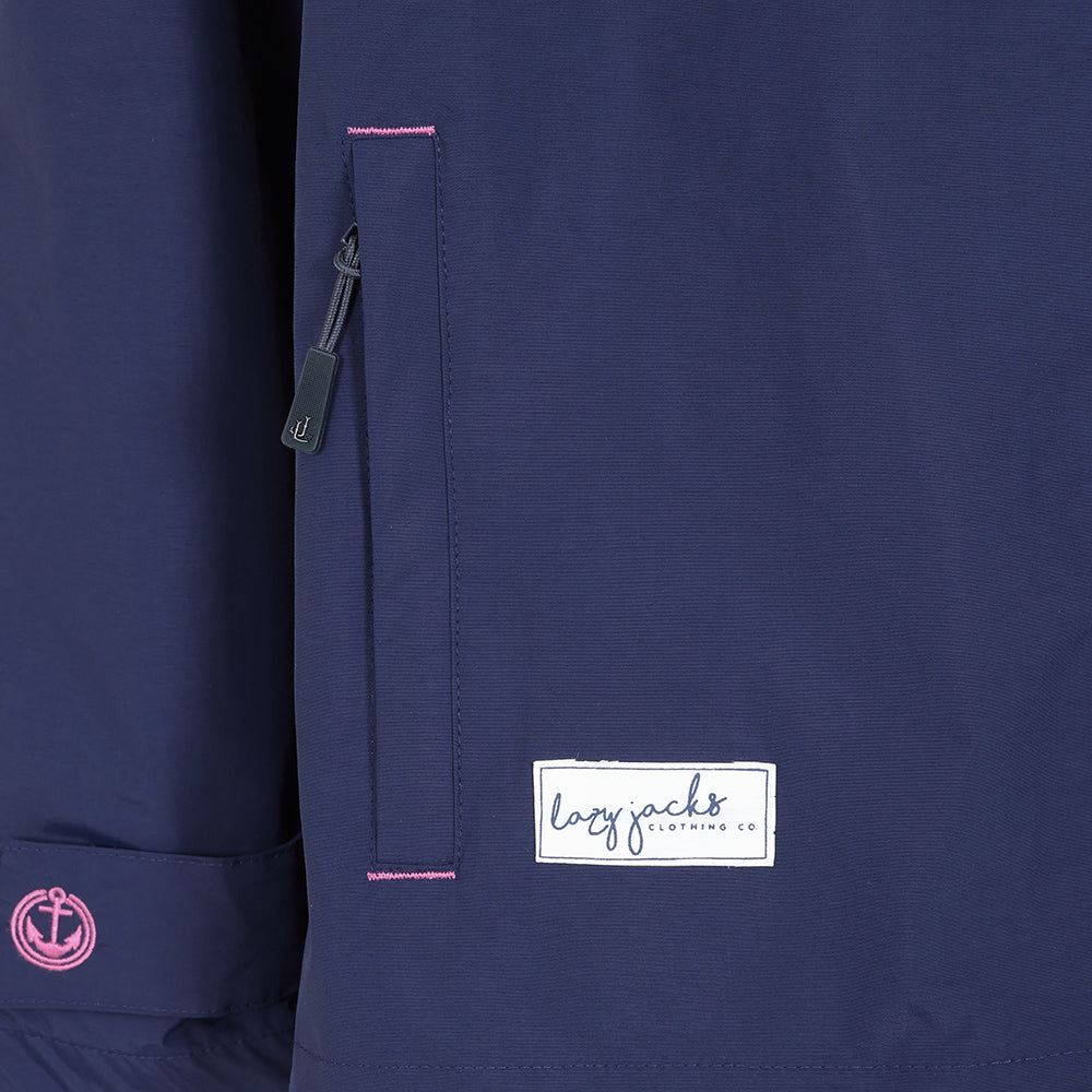 LJ45 - Ladies Waterproof Coat - Marine Posy