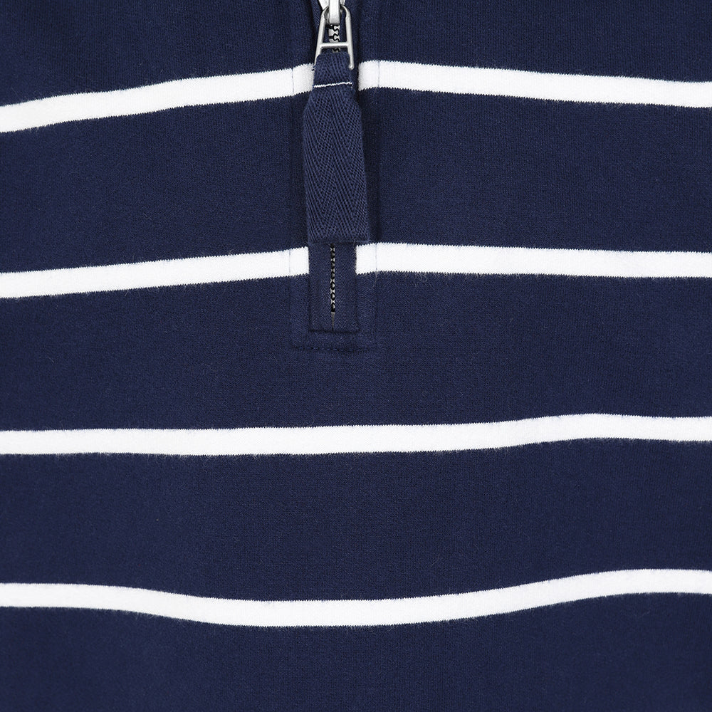 LJ51C - Boys 1/4 Zip Striped Sweatshirt - Marine