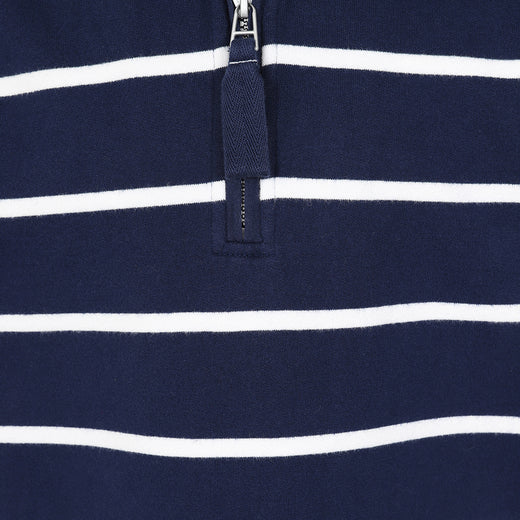 LJ51C - Boys 1/4 Zip Striped Sweatshirt - Marine