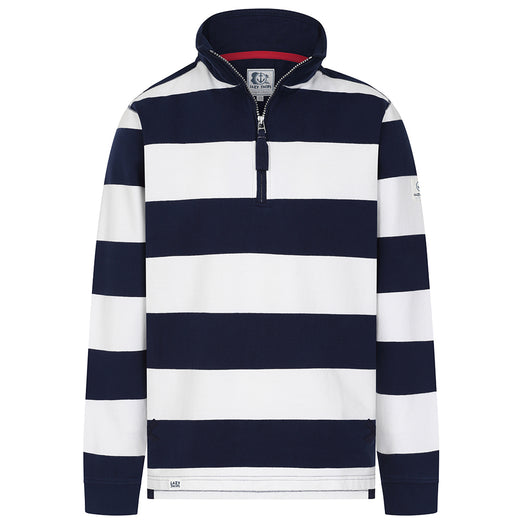 LJ51 - Striped Sweatshirt - Marine and White