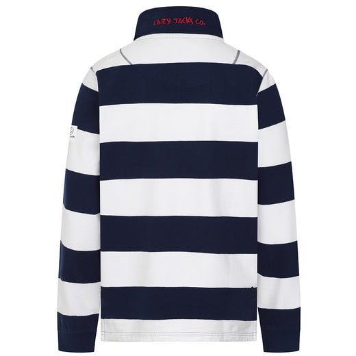 LJ51 - Striped Sweatshirt - Marine and White