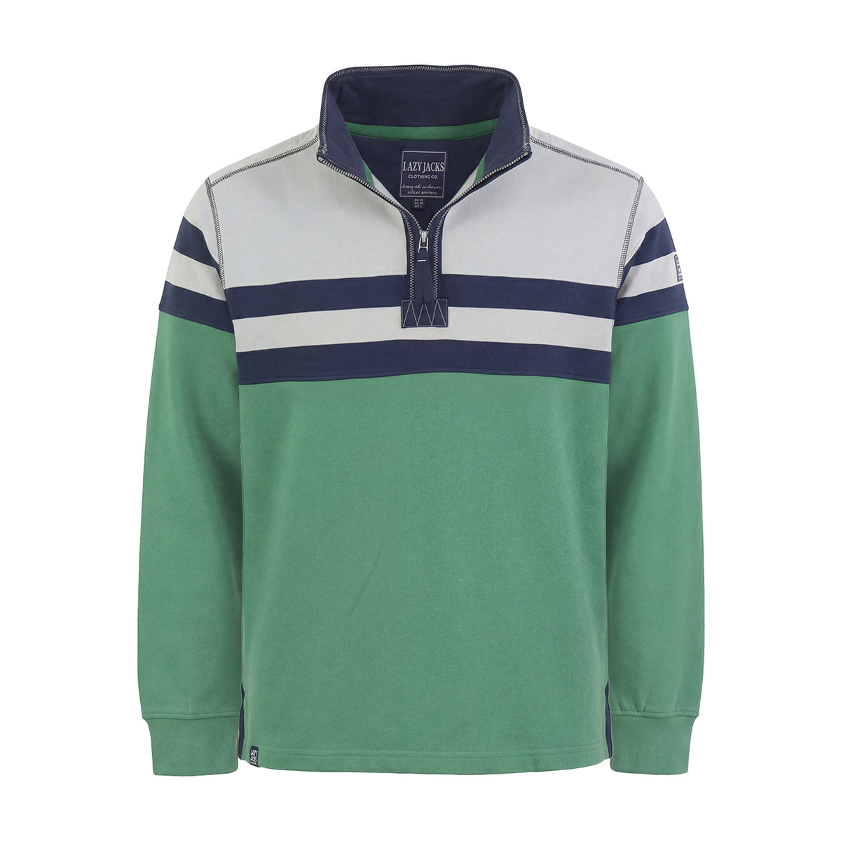 LJ51 - Men's Striped 1/4 Zip Sweatshirt - Seaweed