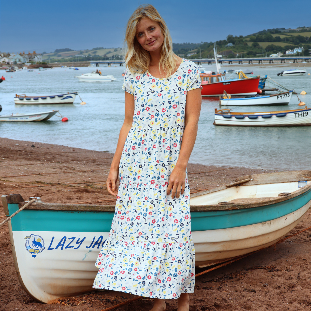 LJ520 - Printed Maxi Dress - Garden Flowers