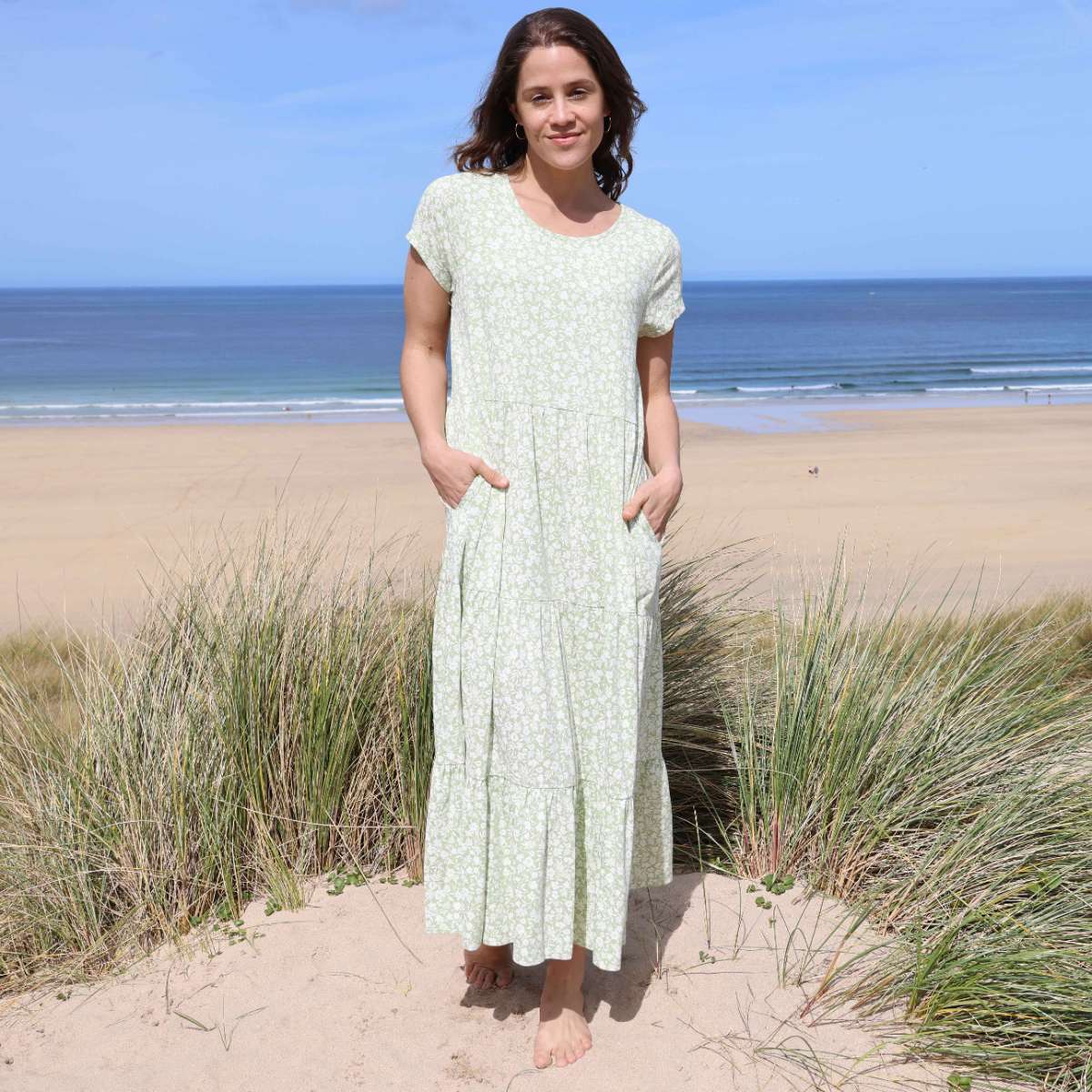 LJ520 - Patterned Maxi Dress - Flora Grass