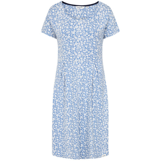 LJ523 - Printed Dress - Flora Blue