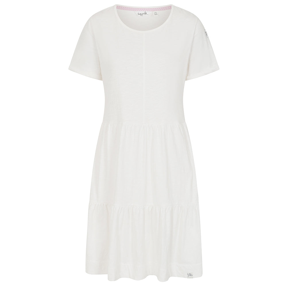 LJ524 - Ladies Tiered Dress - White