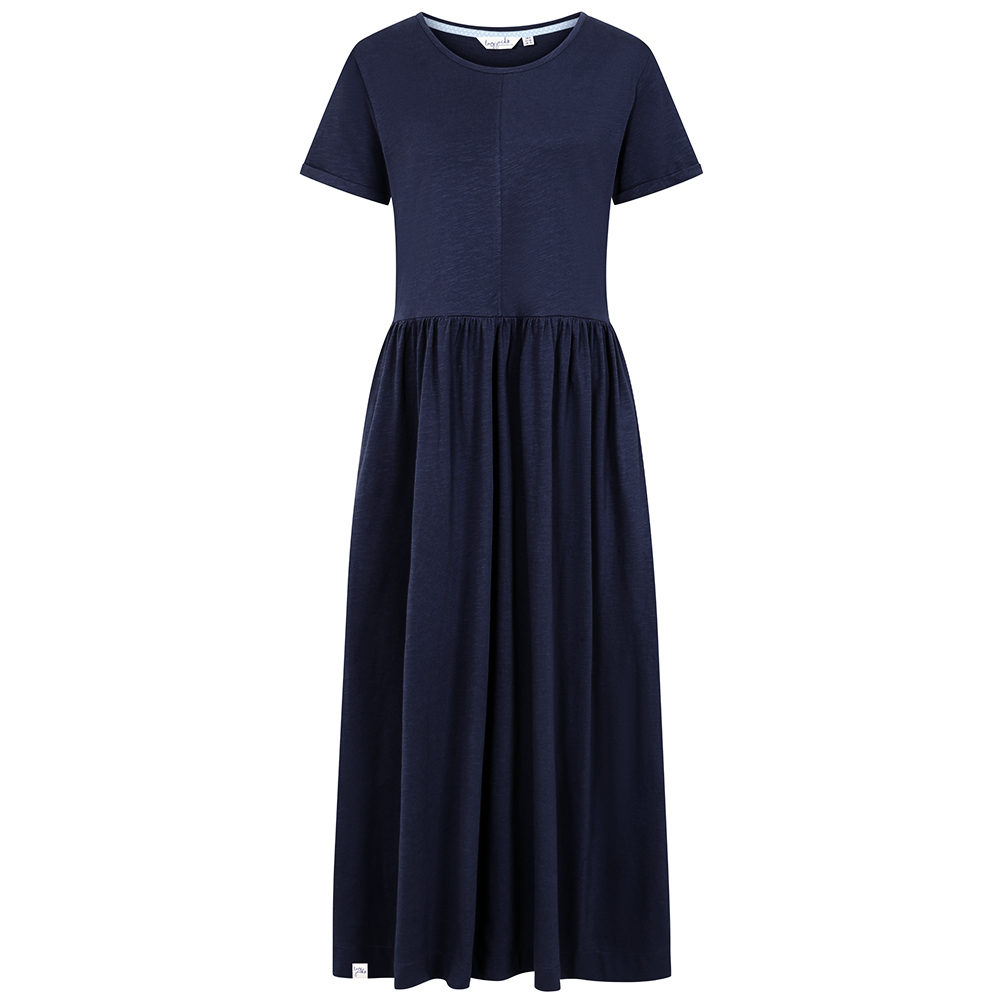 LJ525 - Ladies Long Gathered Dress - Midnight