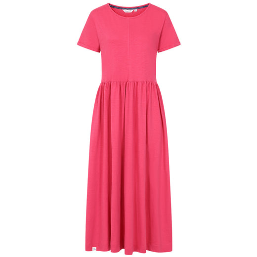 LJ525 - Ladies Long Gathered Dress - Cherry