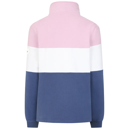 LJ322 - Ladies Quarter Zip Sweatshirt - Pink/ Denim