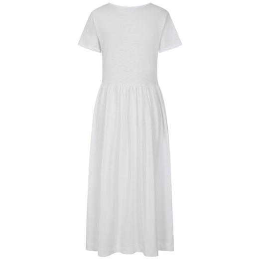 LJ525 - Ladies Long Gathered Dress - White