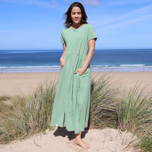 LJ525 - Ladies Long Gathered Dress - Grass