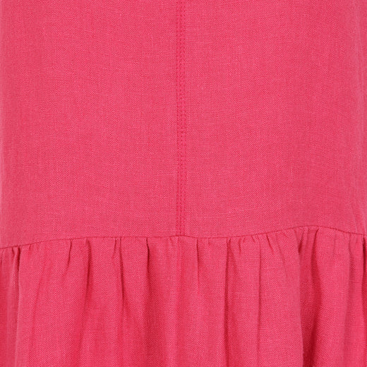 LJ526 - Long Linen Dress - Cherry