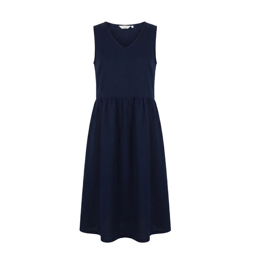 LJ526 - Long Linen Dress - Midnight