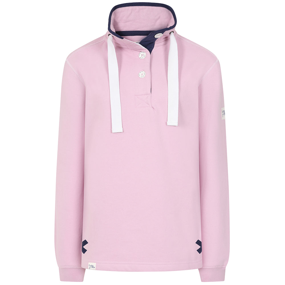 LJ5 - Ladies Button Neck Sweatshirt - Pink
