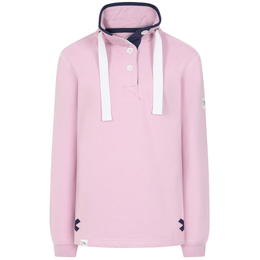 LJ5 - Ladies Button Neck Sweatshirt - Pink
