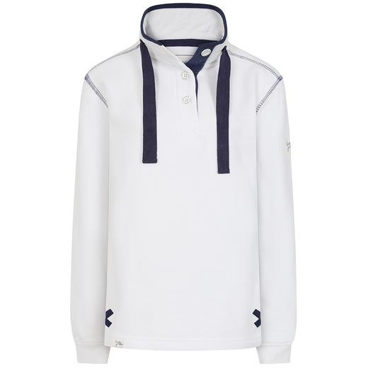 LJ5 - Ladies Button Neck Sweatshirt - White