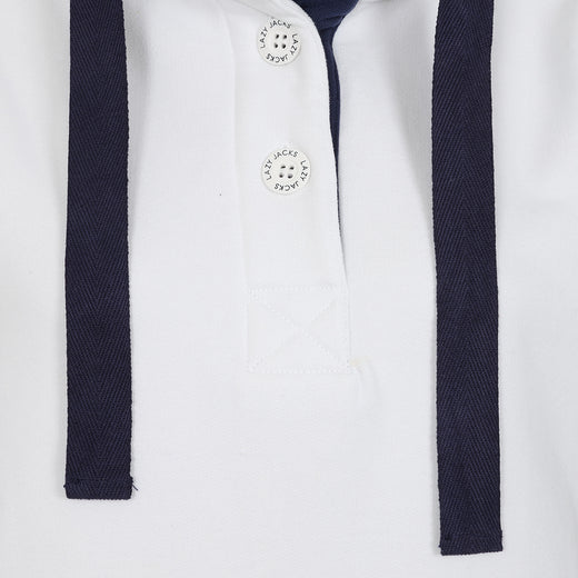 LJ5 - Ladies Button Neck Sweatshirt - White