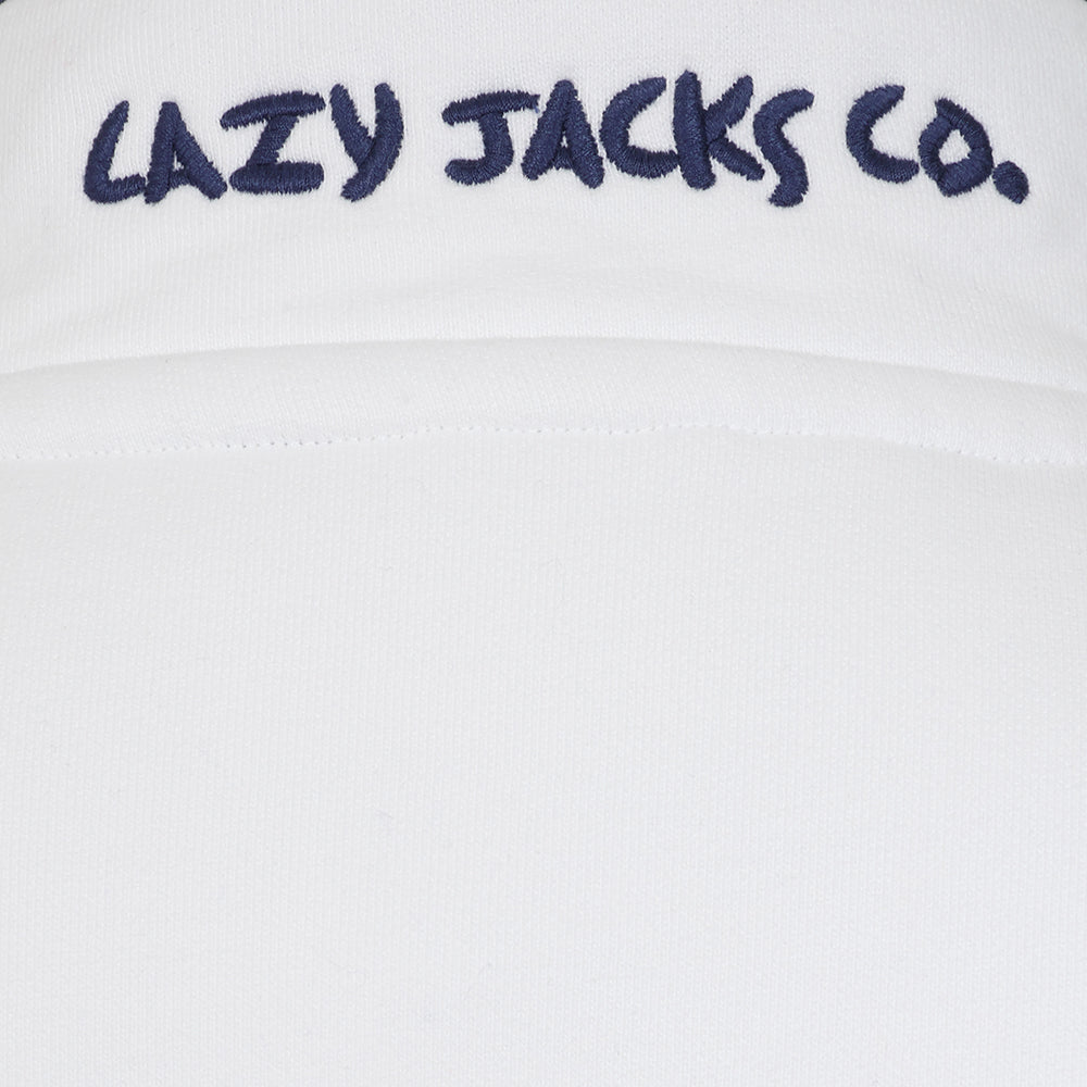 LJ5 - Ladies Button Neck Sweatshirt - White