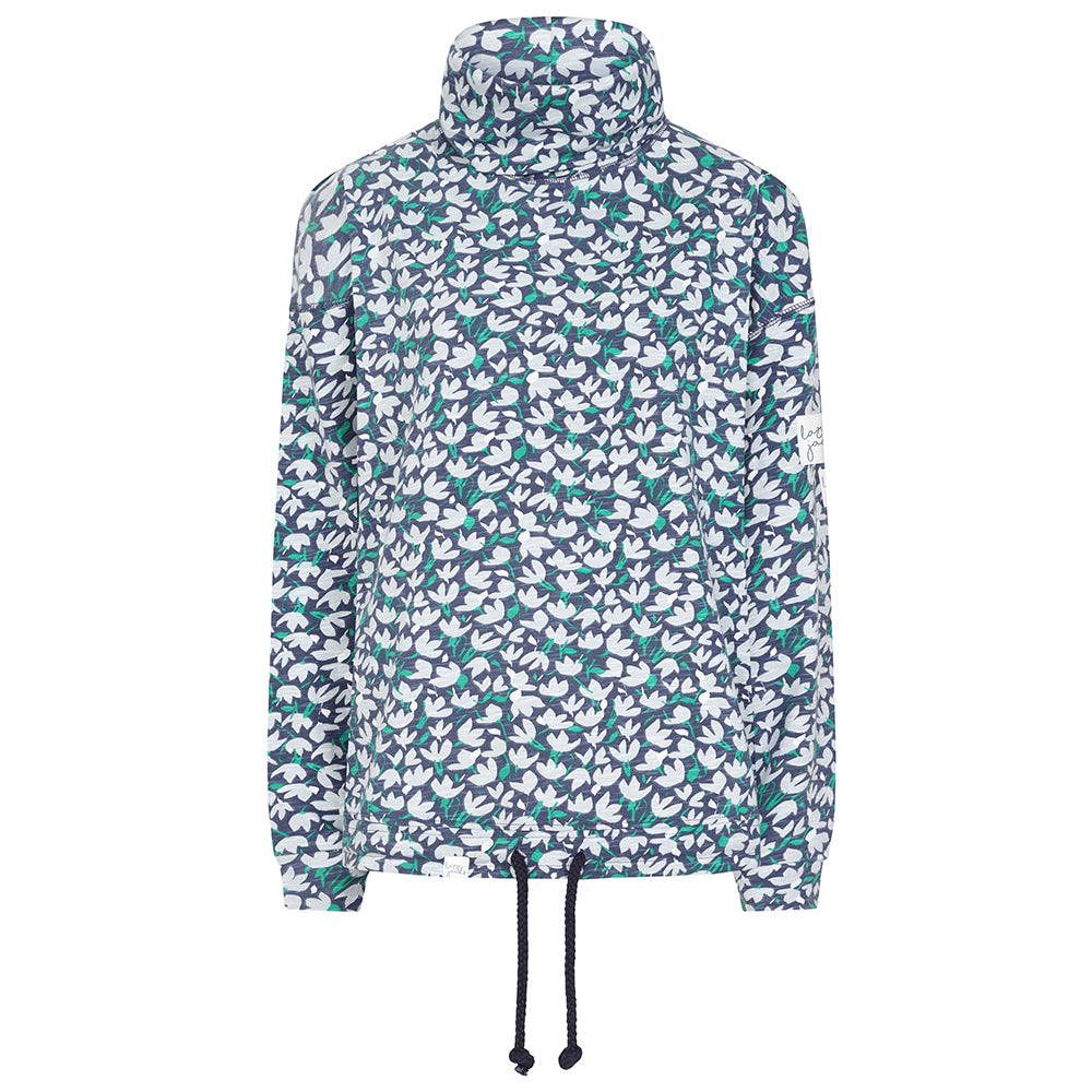 LJ63P - Printed Polo Neck Sweatshirt - Emerald