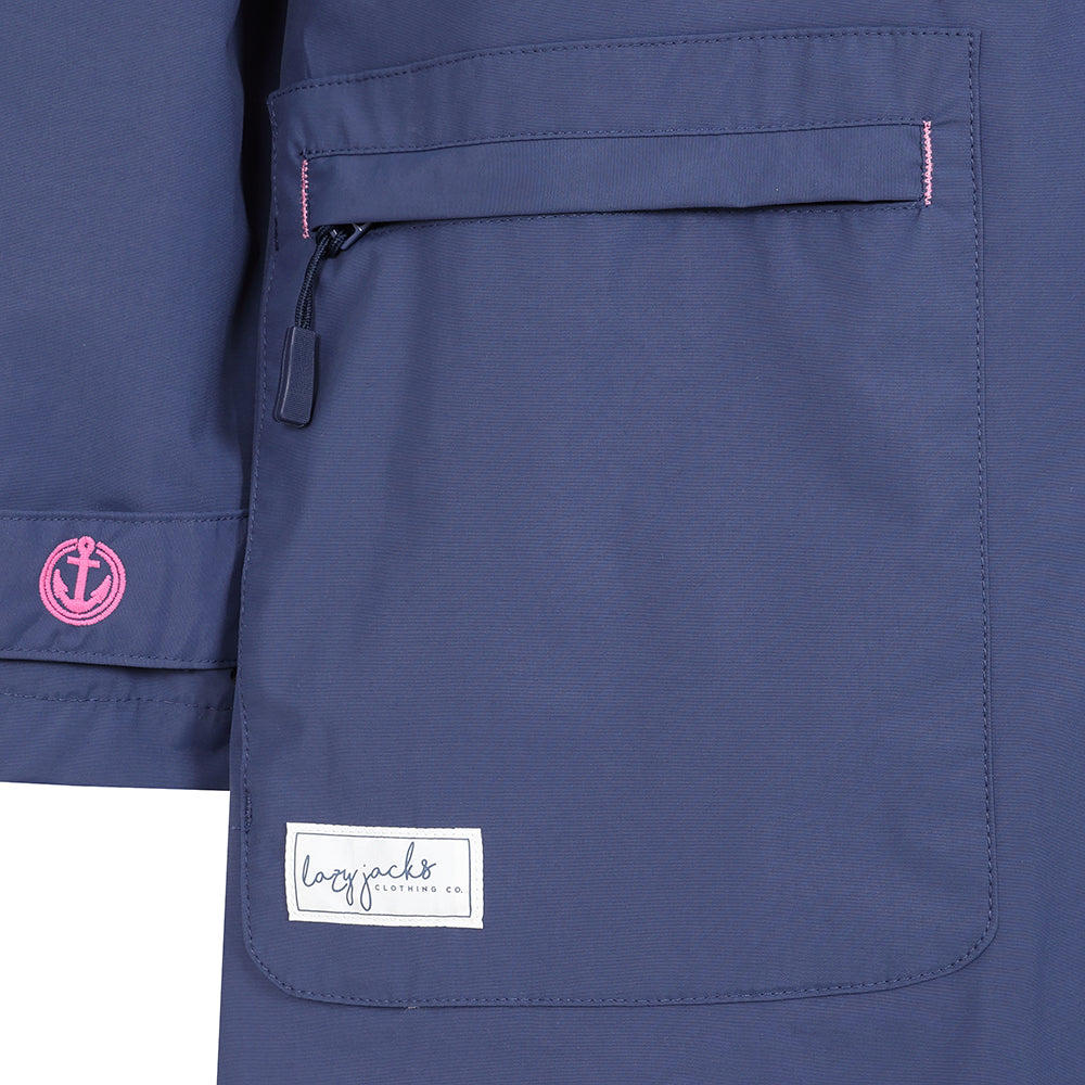 LJ67 - Ladies Long Waterproof Coat - Twilight