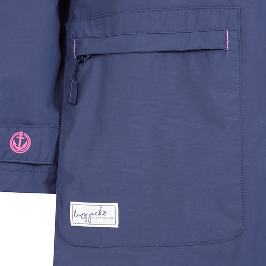 LJ67 - Ladies Long Waterproof Coat - Twilight