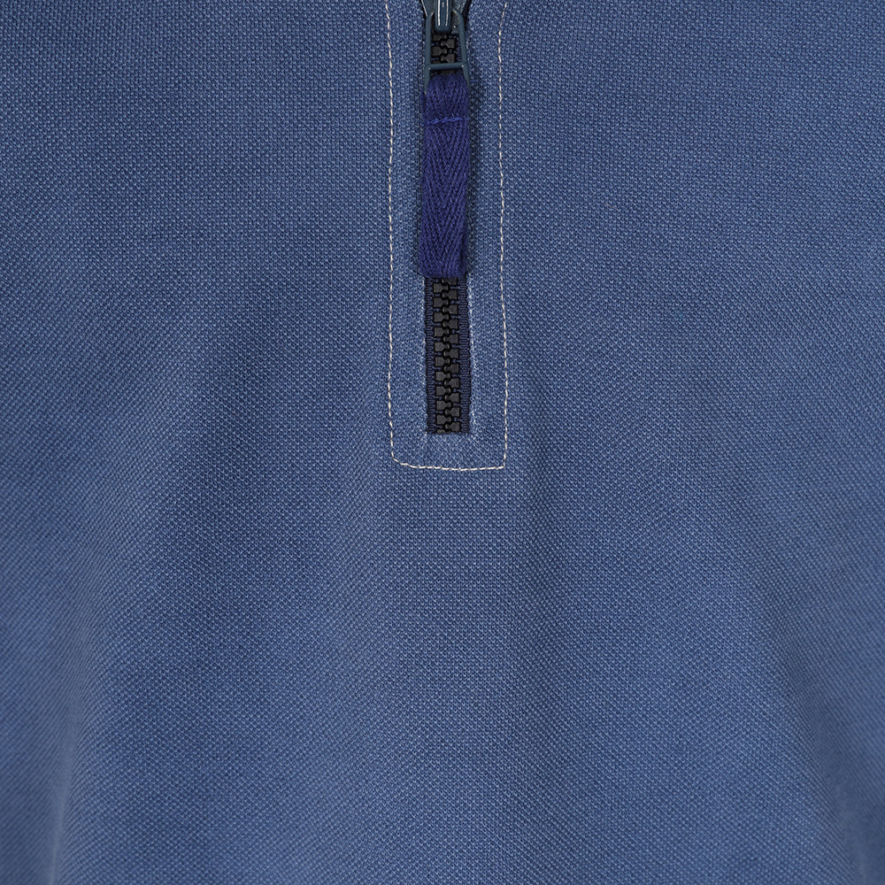 LJ700C - Boys Pique 1/4 Zip Sweatshirt - Denim