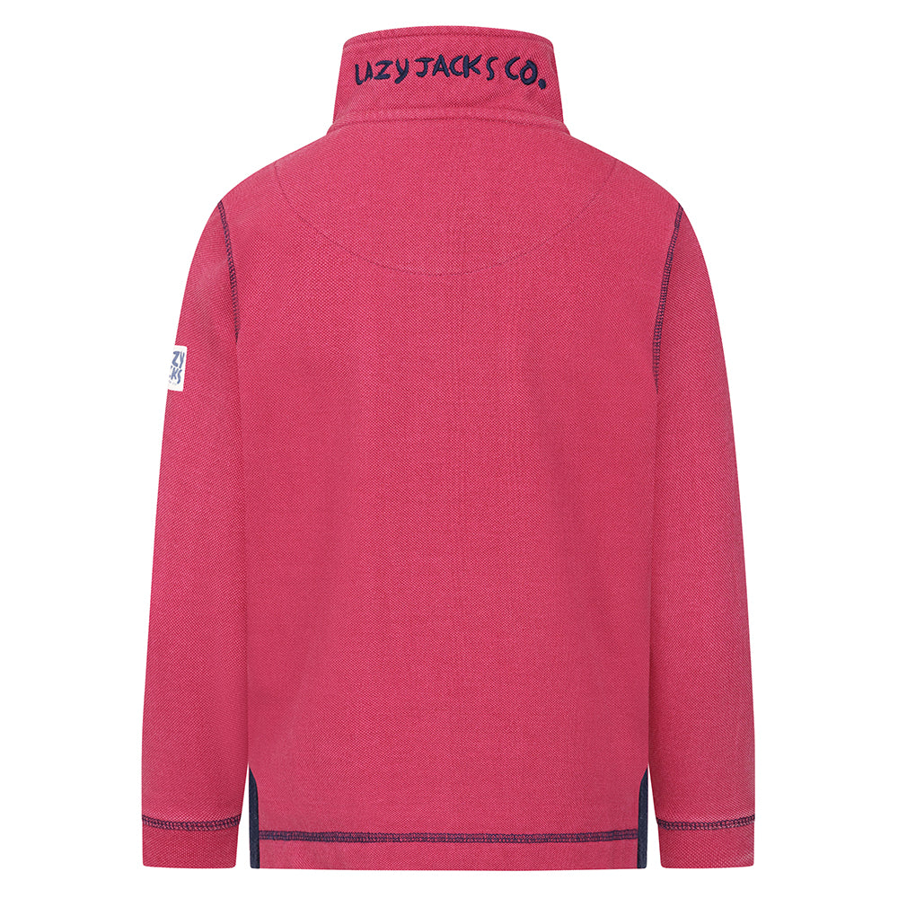 LJ700C - Boys Pique 1/4 Zip Sweatshirt - Rouge