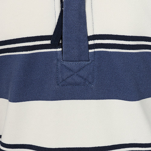 LJ700SC - Boy's Striped 1/4 Zip Pique Sweatshirt - Denim