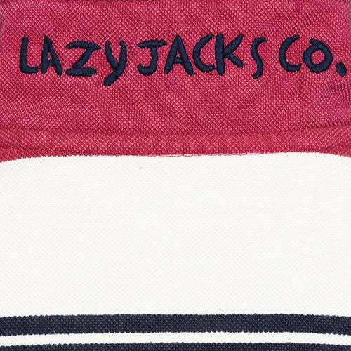 LJ700SC - Boy's Striped 1/4 Zip Pique Sweatshirt - Rouge