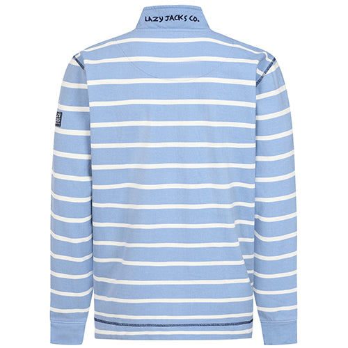 LJ700S - Men's Pique Striped Sweatshirt - Sky