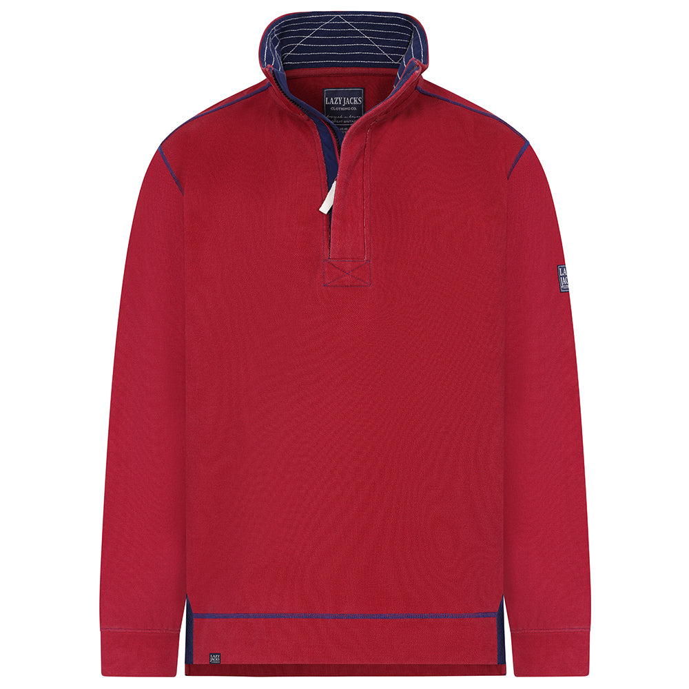 LJ700 - Mens Pique 1/4 zip Sweatshirt - Rouge