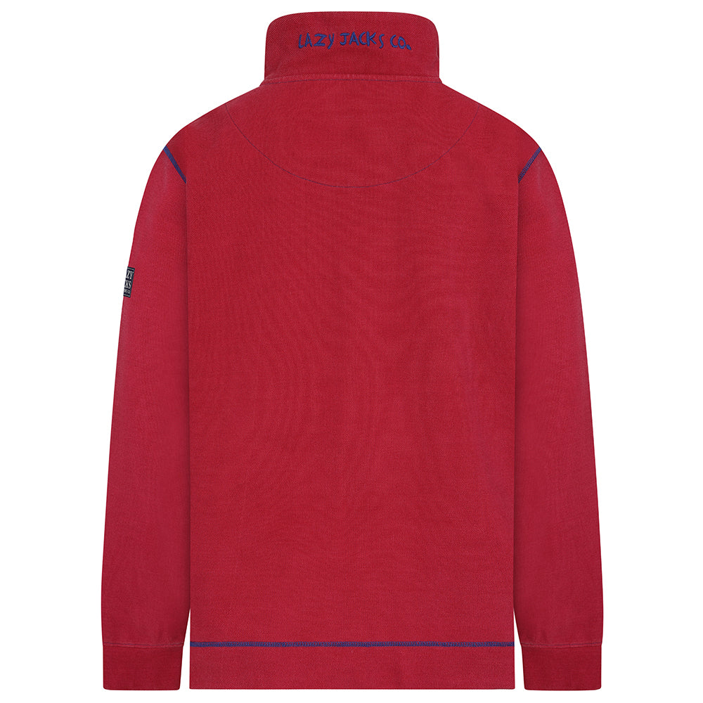 LJ700 - Mens Pique 1/4 zip Sweatshirt - Rouge