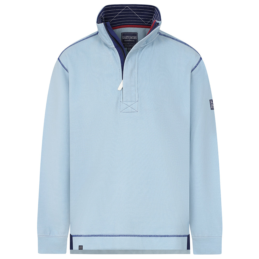 LJ700 - Mens Pique 1/4 Zip Sweatshirt - Sky