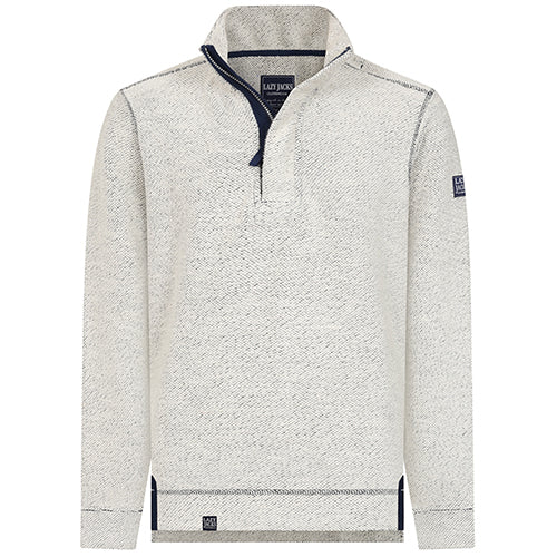 LJ703 - Men's 1/4 Zip Textured Sweatshirt - Grey Marl