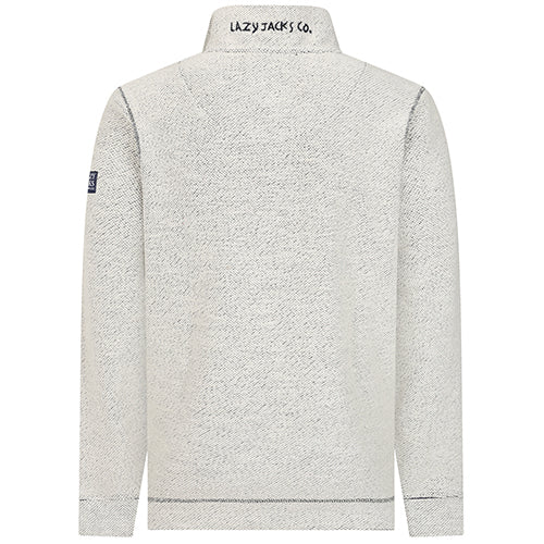 LJ703 - Men's 1/4 Zip Textured Sweatshirt - Grey Marl