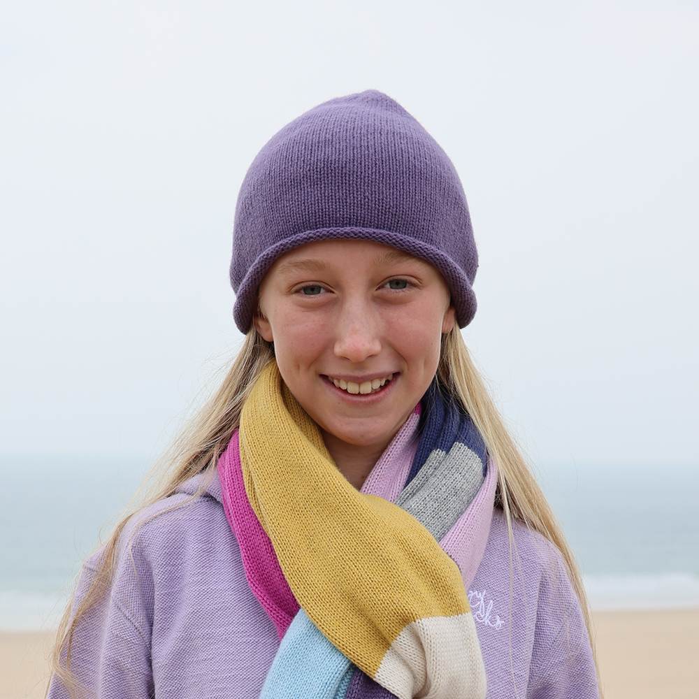 LJ73 - Knitted Hat - Mauve