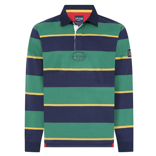 LJ78 - Men's Striped Rugby Shirt - Forest