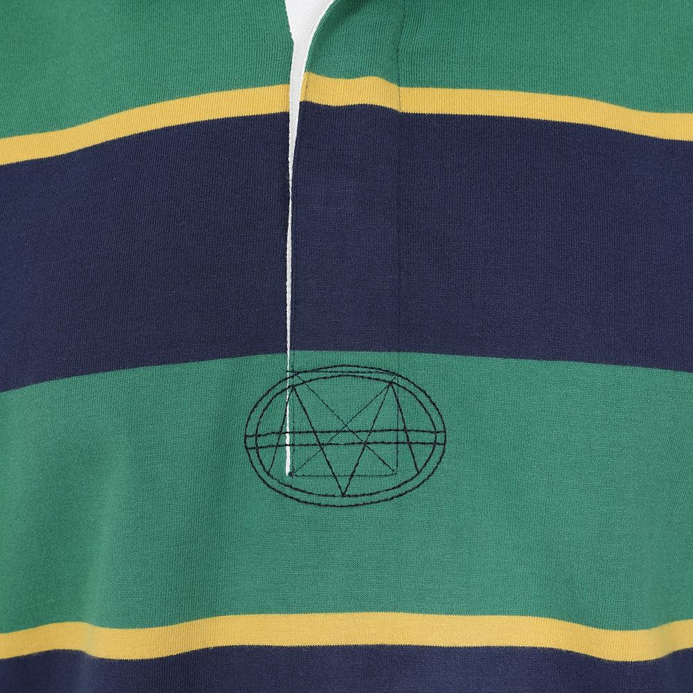 LJ78 - Men's Striped Rugby Shirt - Forest