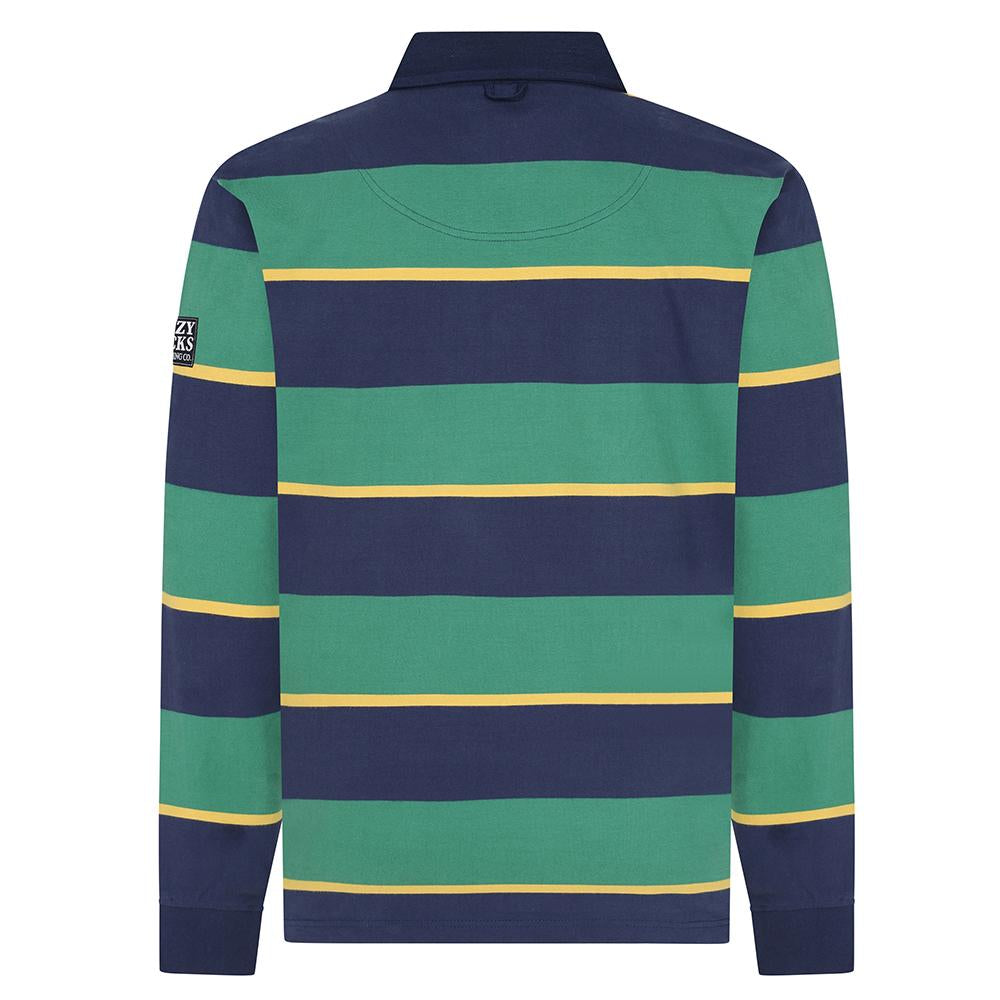 LJ78 - Men's Striped Rugby Shirt - Forest