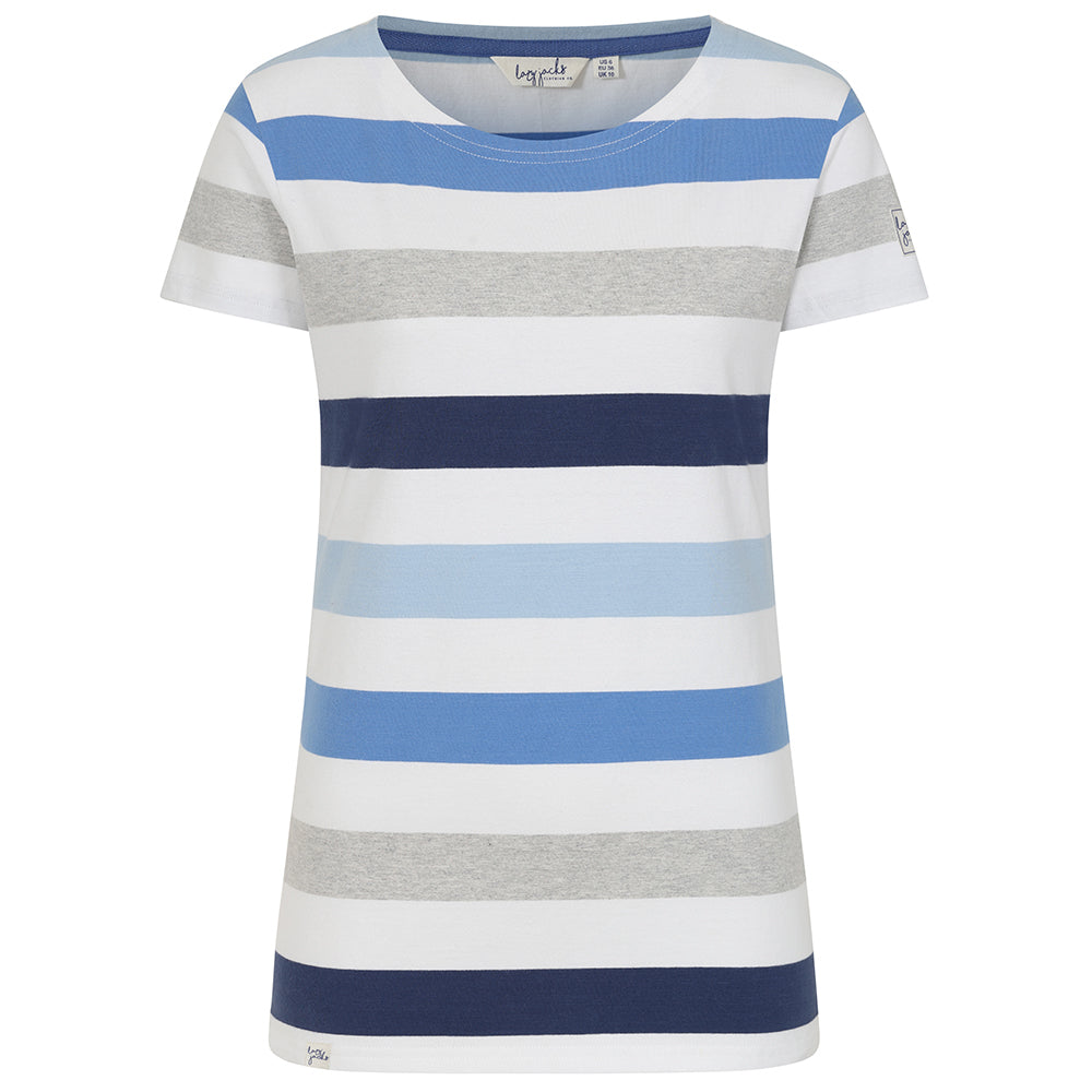 LJ8M - Multi Stripe Breton Top - Blues