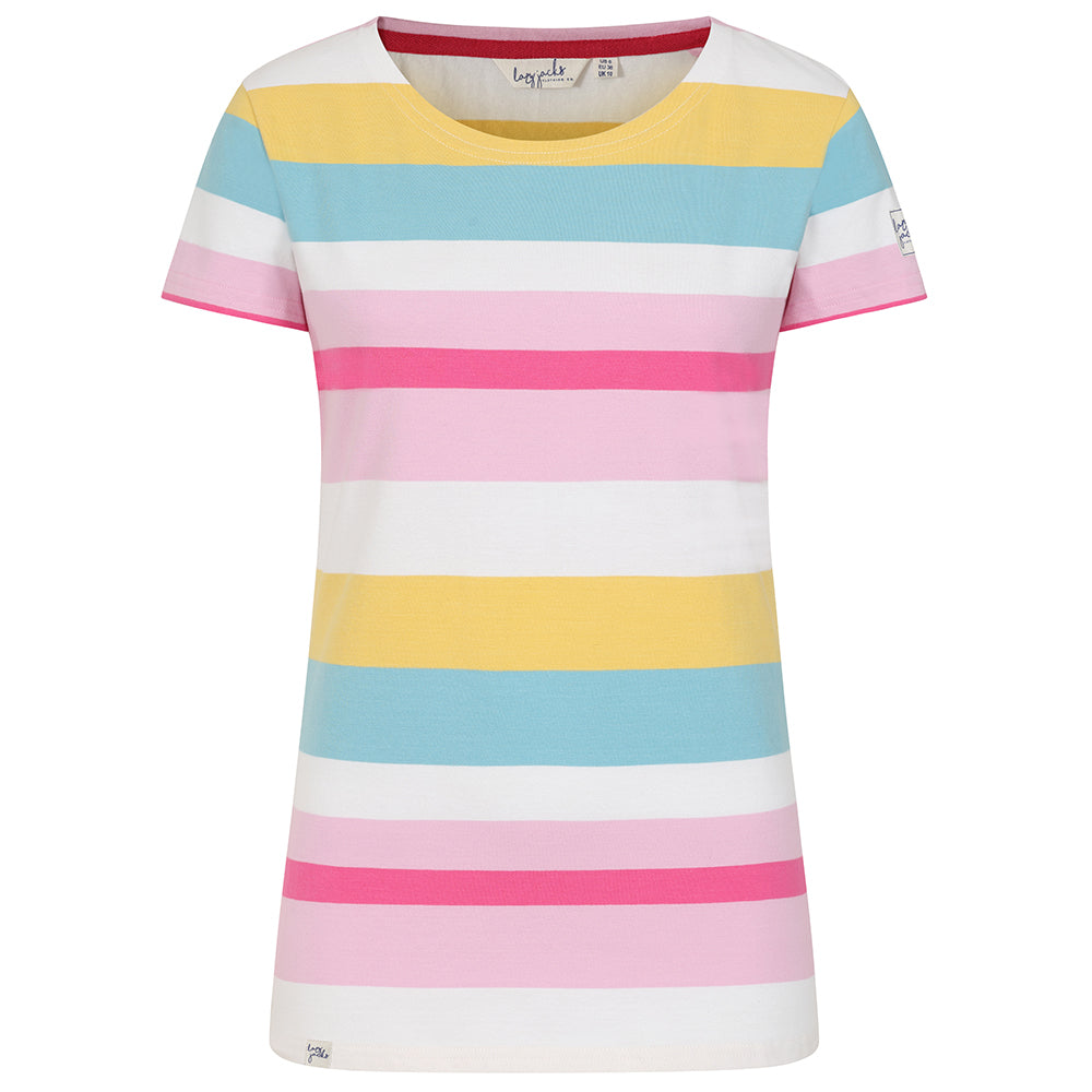LJ8M - Ladies Multi Short Sleeve Breton - Brights