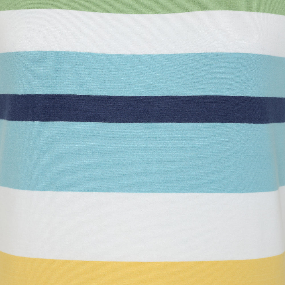 LJ8M - Multi Short Sleeve Breton Top - Greens