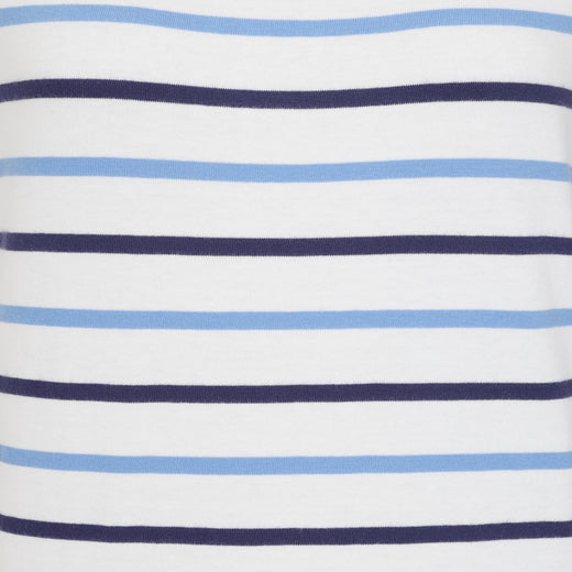 LJ8 - Ladies Short Sleeve Striped Breton Top - Blue