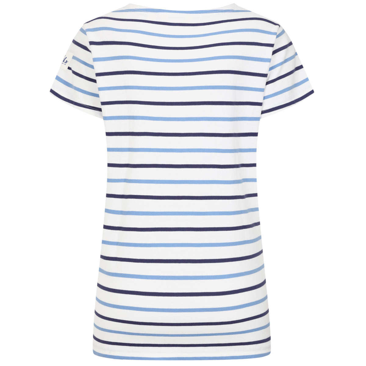 LJ8 - Ladies Short Sleeve Striped Breton Top - Blue