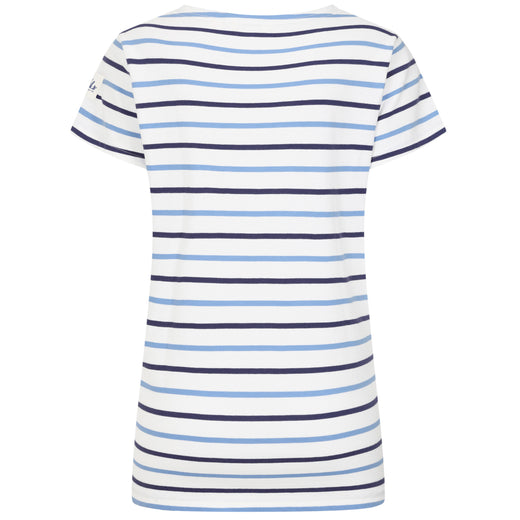 LJ8 - Ladies Short Sleeve Striped Breton Top - Blue