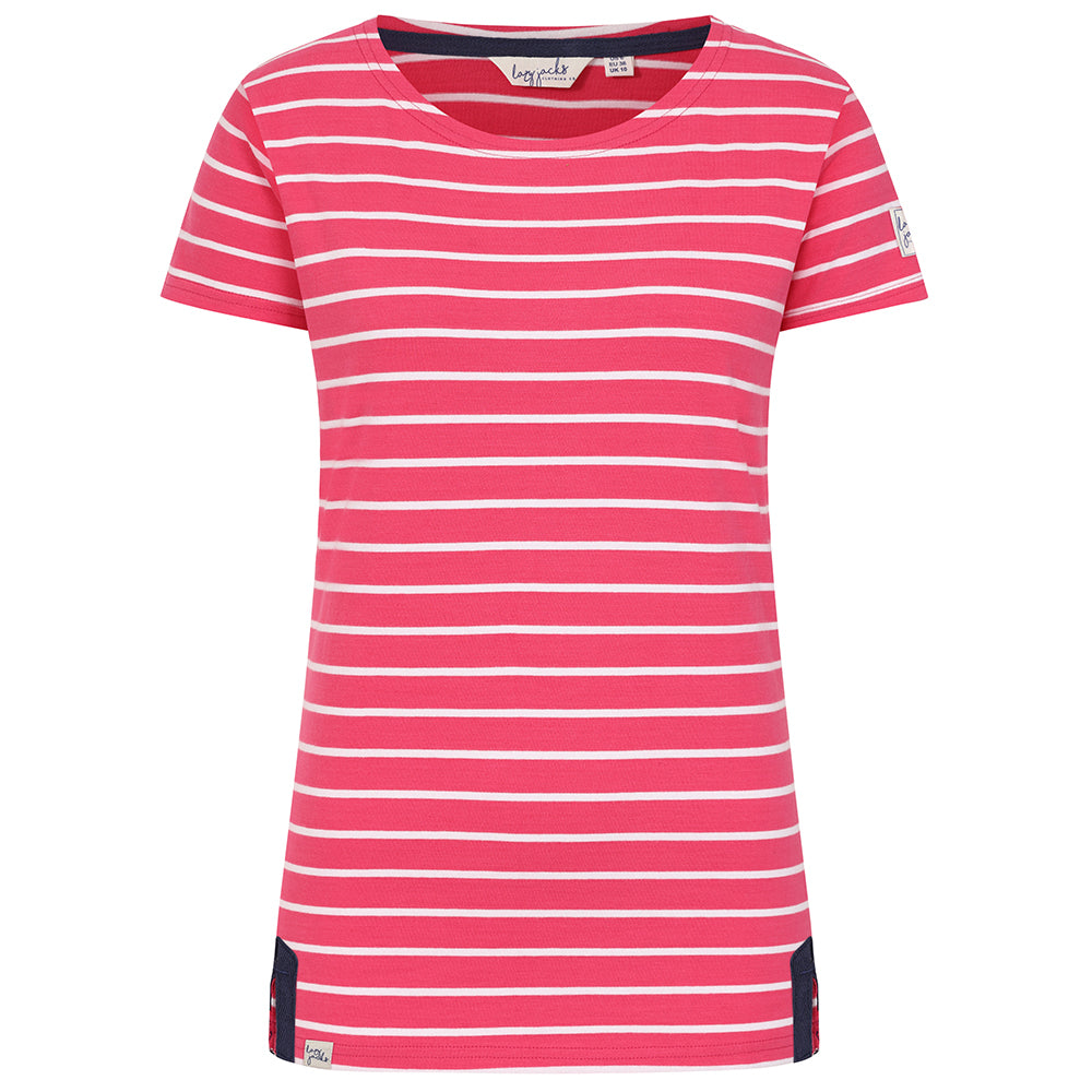 LJ8 - Ladies Short Sleeve Breton Top - Cherry