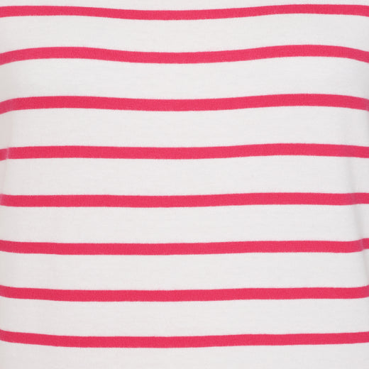LJ8 - Ladies Short Sleeve Striped Breton Top - Cherry