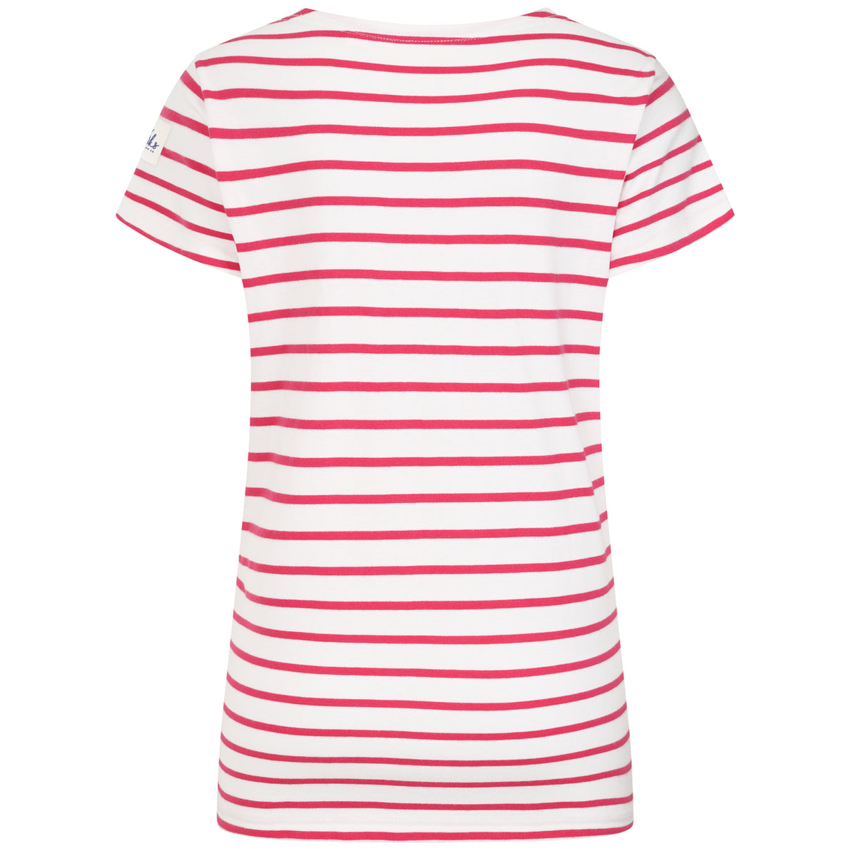 LJ8 - Ladies Short Sleeve Striped Breton Top - Cherry